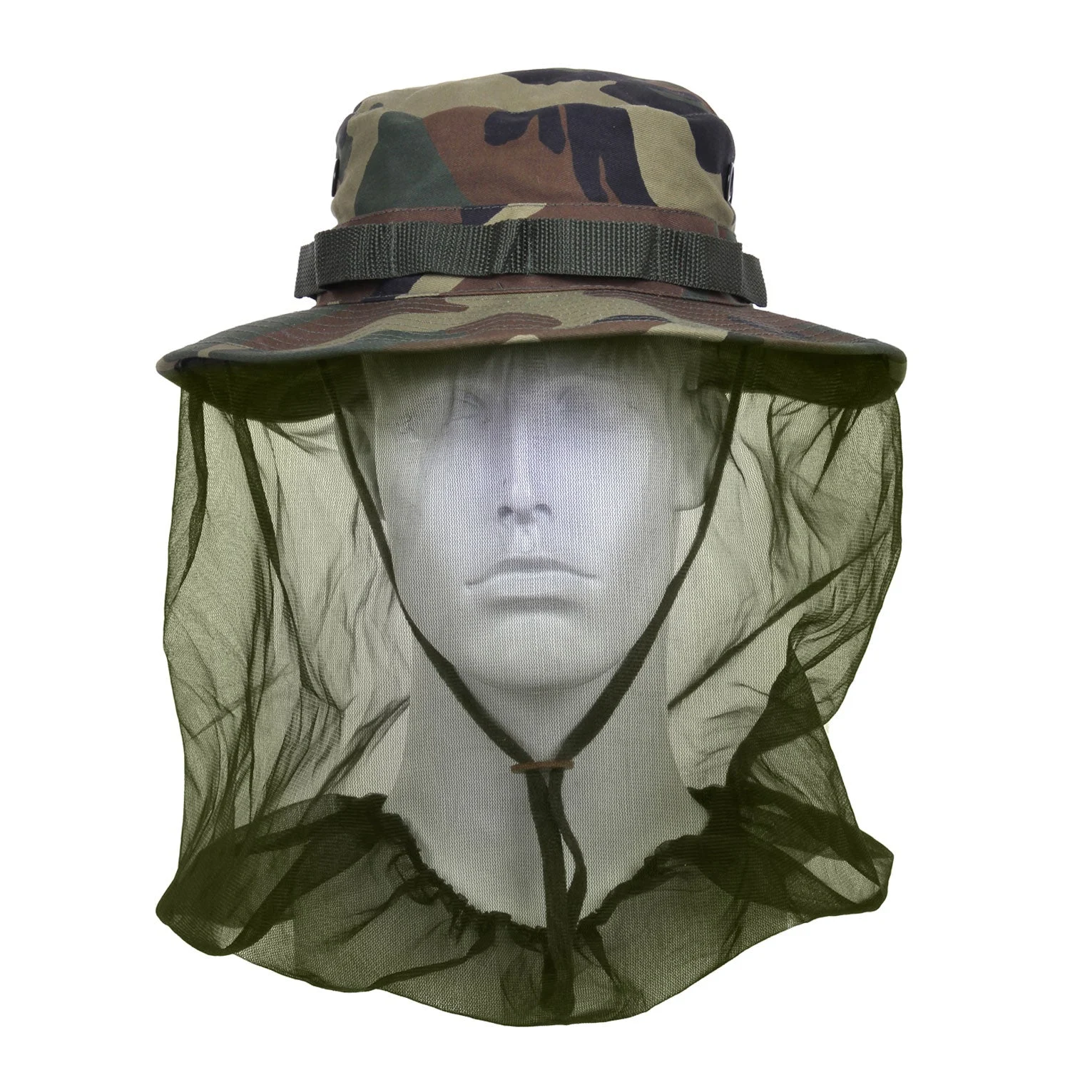 Rothco Boonie Hat With Mosquito Netting - Woodland Camo