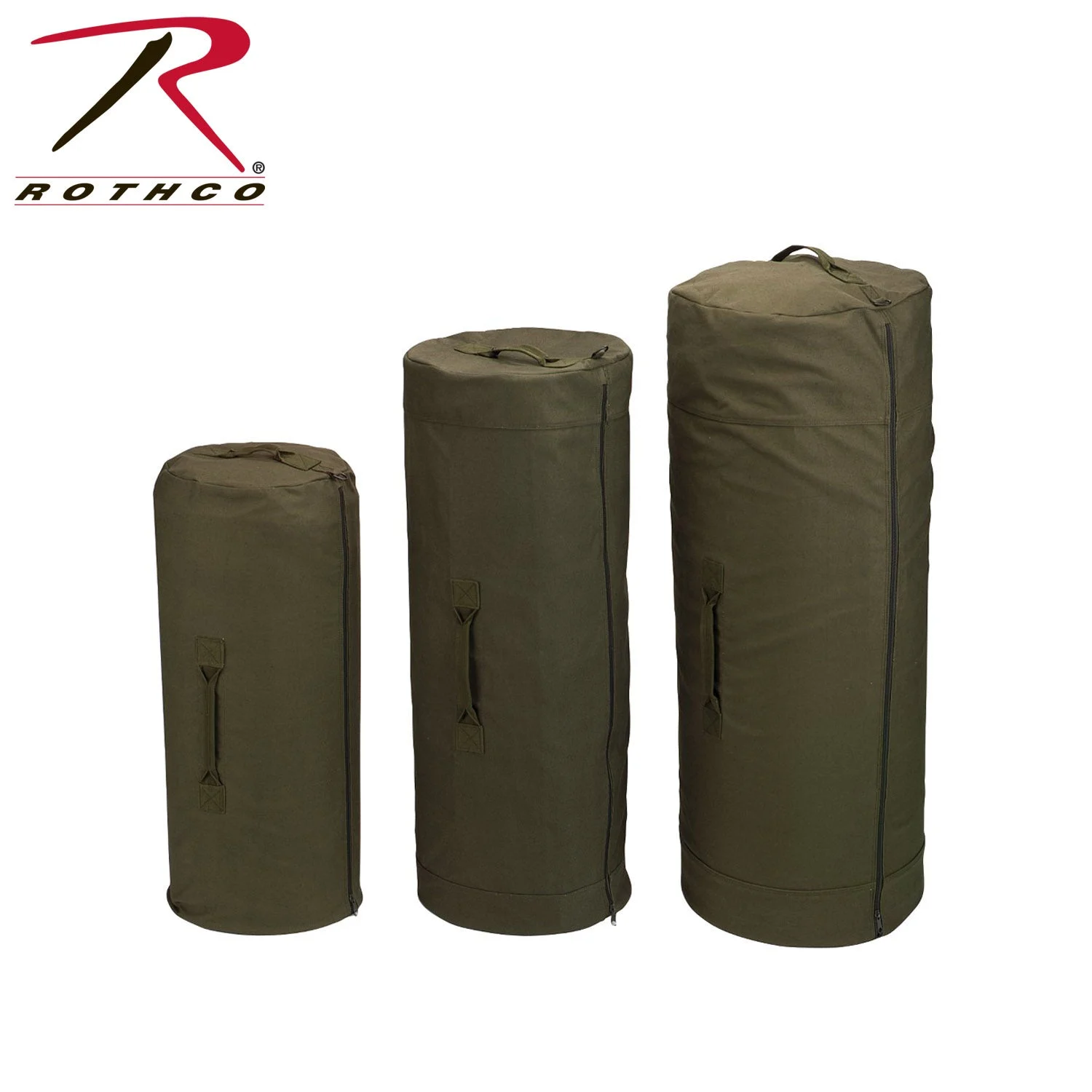 ROTHCO CANVAS ZIPPER DUFFLE BAG / 25" X 42" - OD
