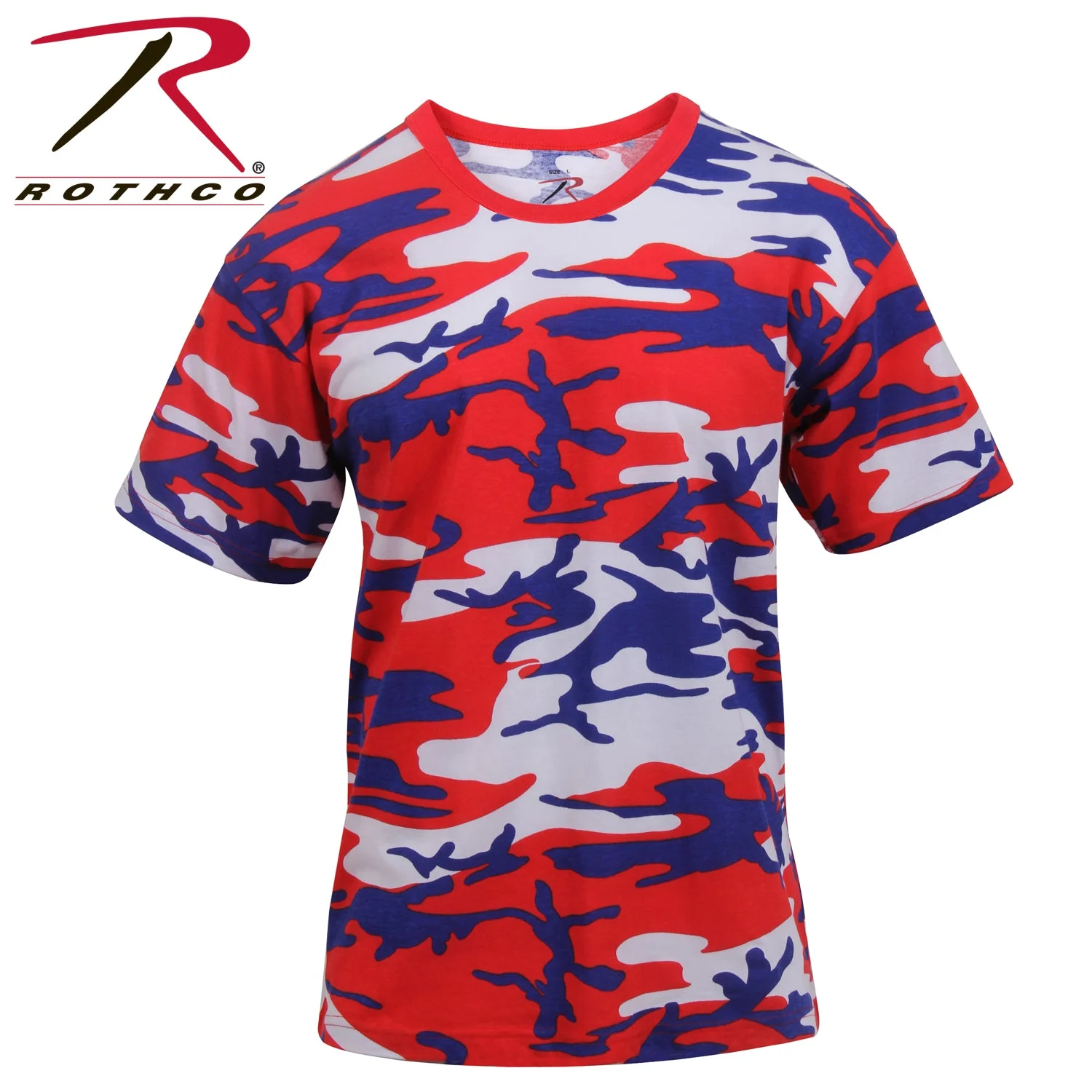 Rothco Colored Camo T-Shirts - Red / White / Blue Camo