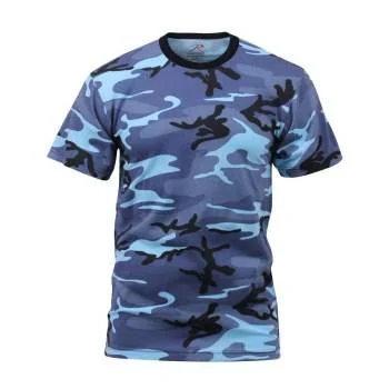 Rothco Colored Camo T-Shirts-Sky Blue Camo