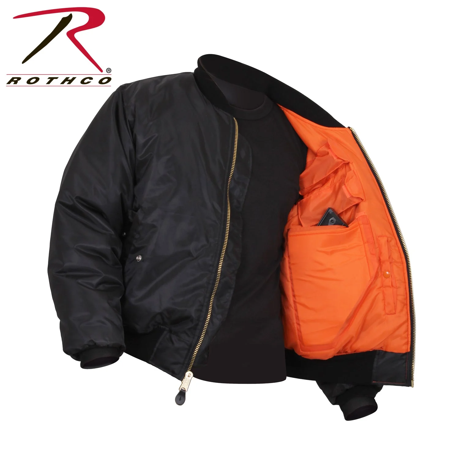 ROTHCO CONCEALED CARRY MA-1 FLIGHT JACKET-BLACK