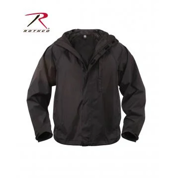 Rothco Packable Rain Jacket-Black