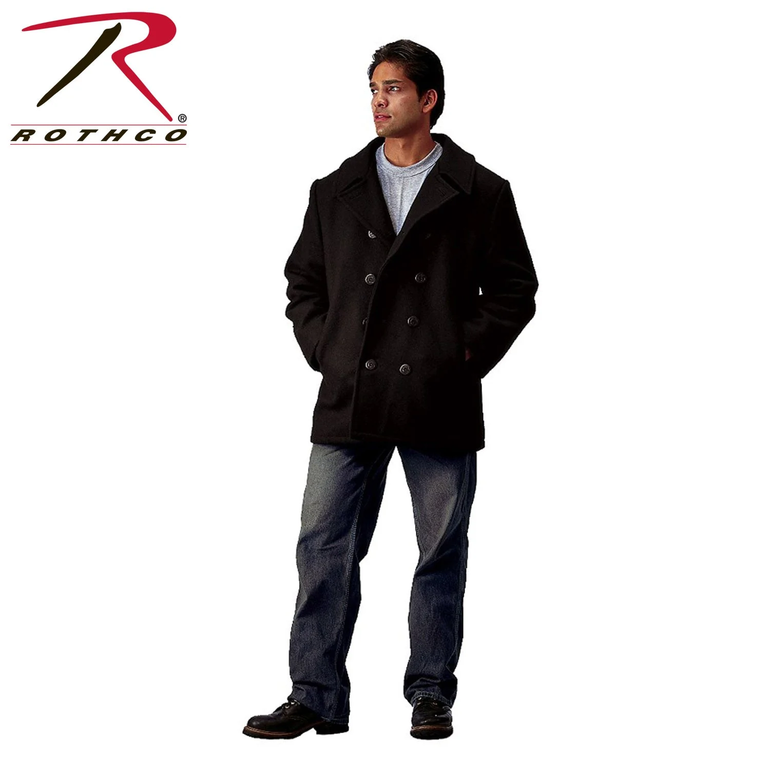 Rothco US Navy Type Pea Coat - Black