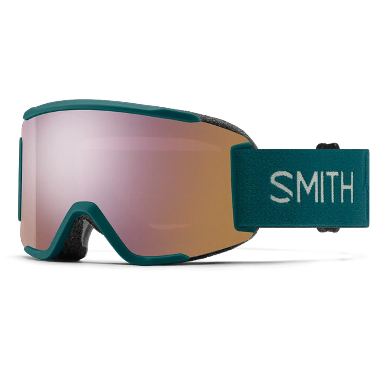 Smith Squad SMalachite/ChromaPop Everyday Rose Gold Mirror/Clear Snow Goggles