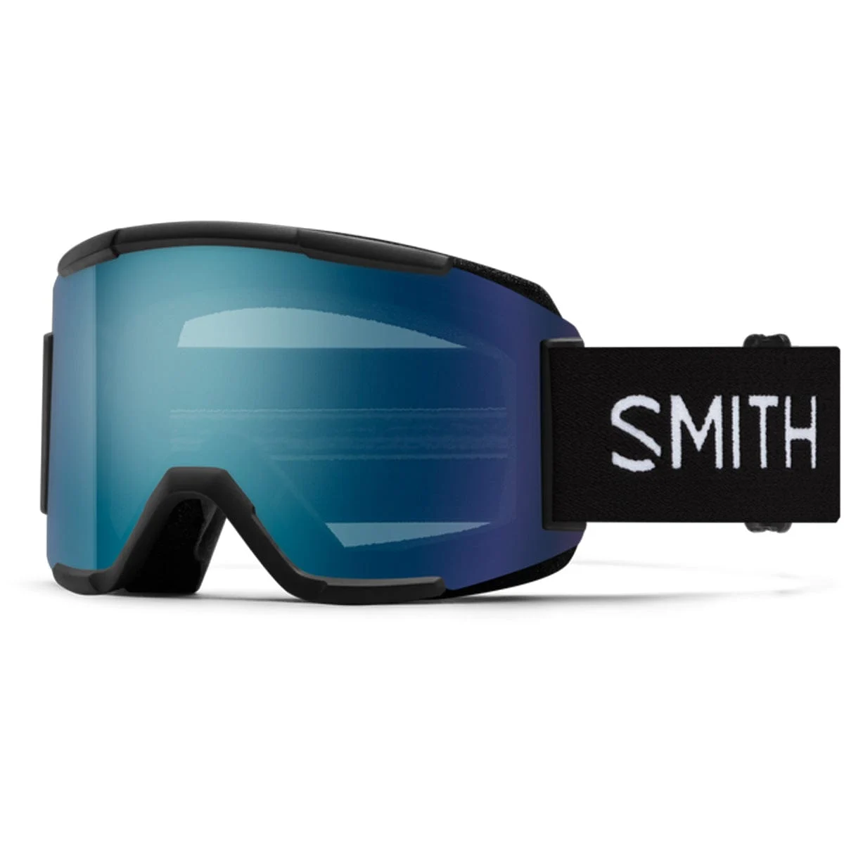 Smith SquadBlack /ChromaPop Everyday Blue Mirror/Yellow Snow Goggles