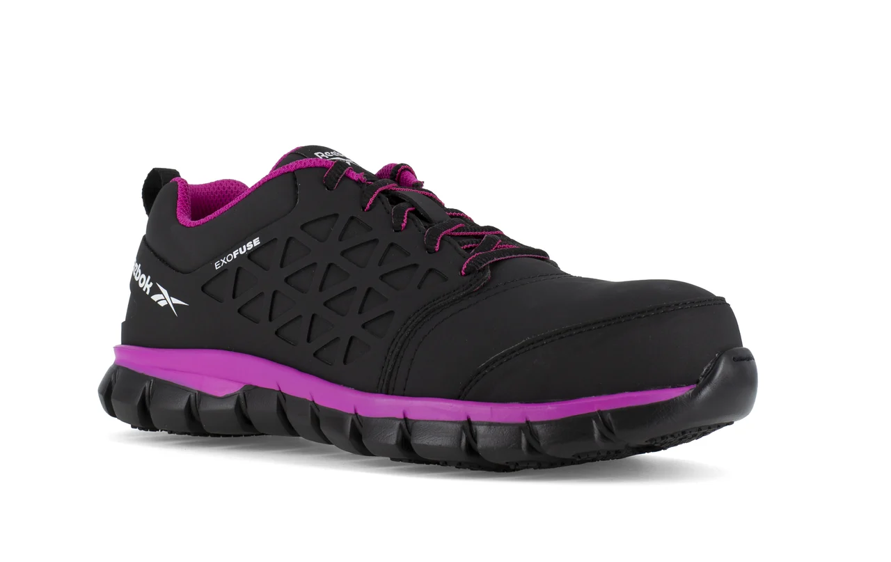 Sublite Cushion Work - RB491Women's Athletic Work Shoe - Black and Pink