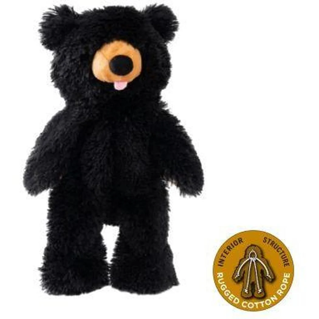 Tall Tails Stuffless Black Bear Squeaker Dog Toy