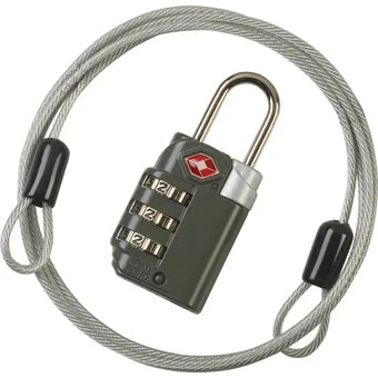 TRAVEL SENTRY COMBO LOCK CABLE LEWIS N. CLARK