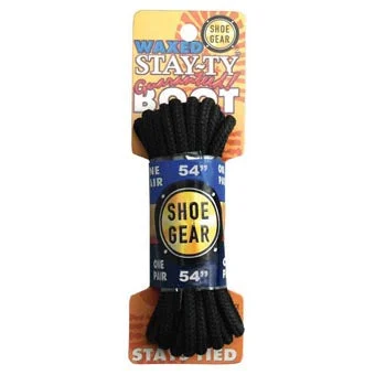 WAXED BOOT LACES SHOE GEAR 54" Black