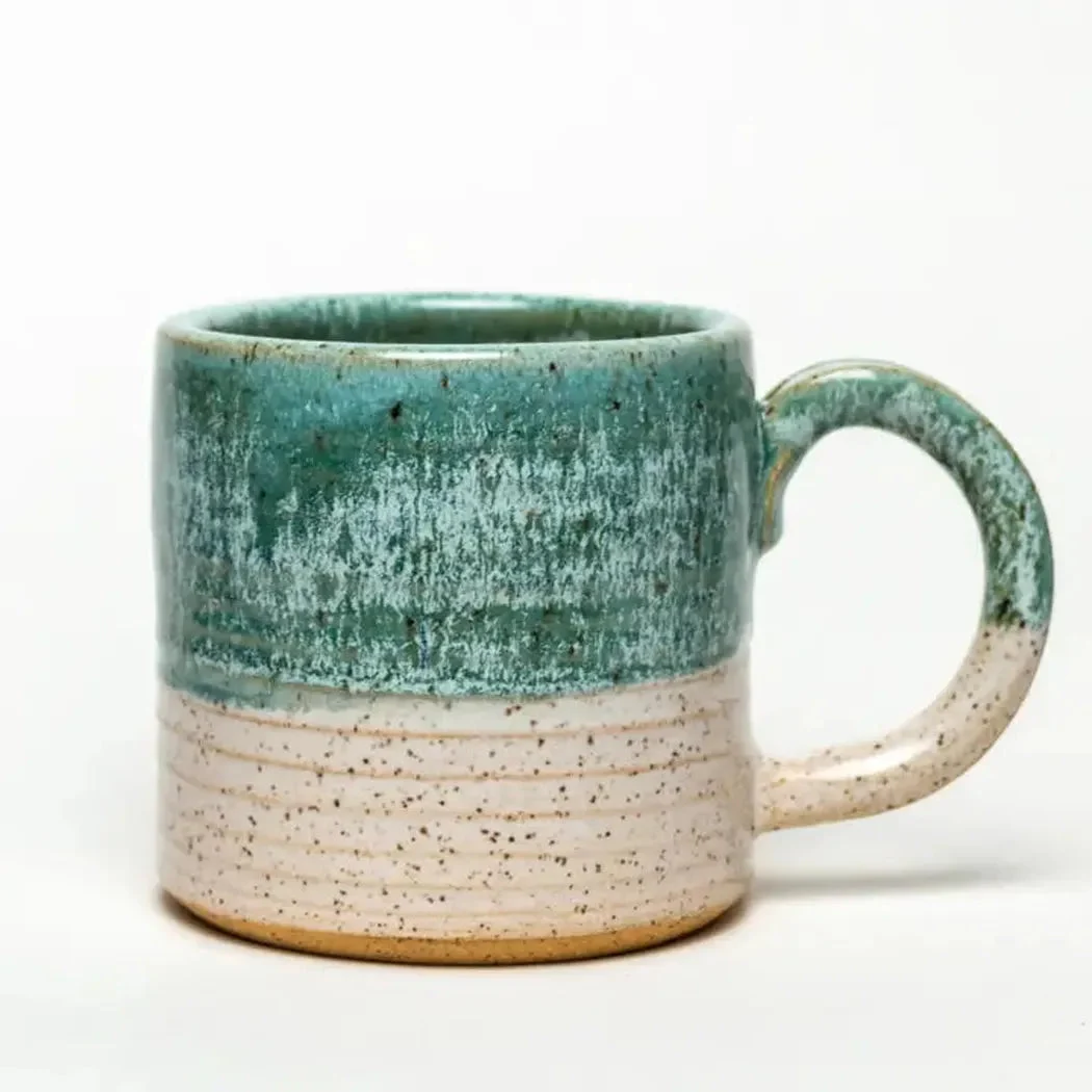 White Squirrel Clayworks Turquoise Hand-Thrown, in Ohio, Ceramic 12-14 oz Mug
