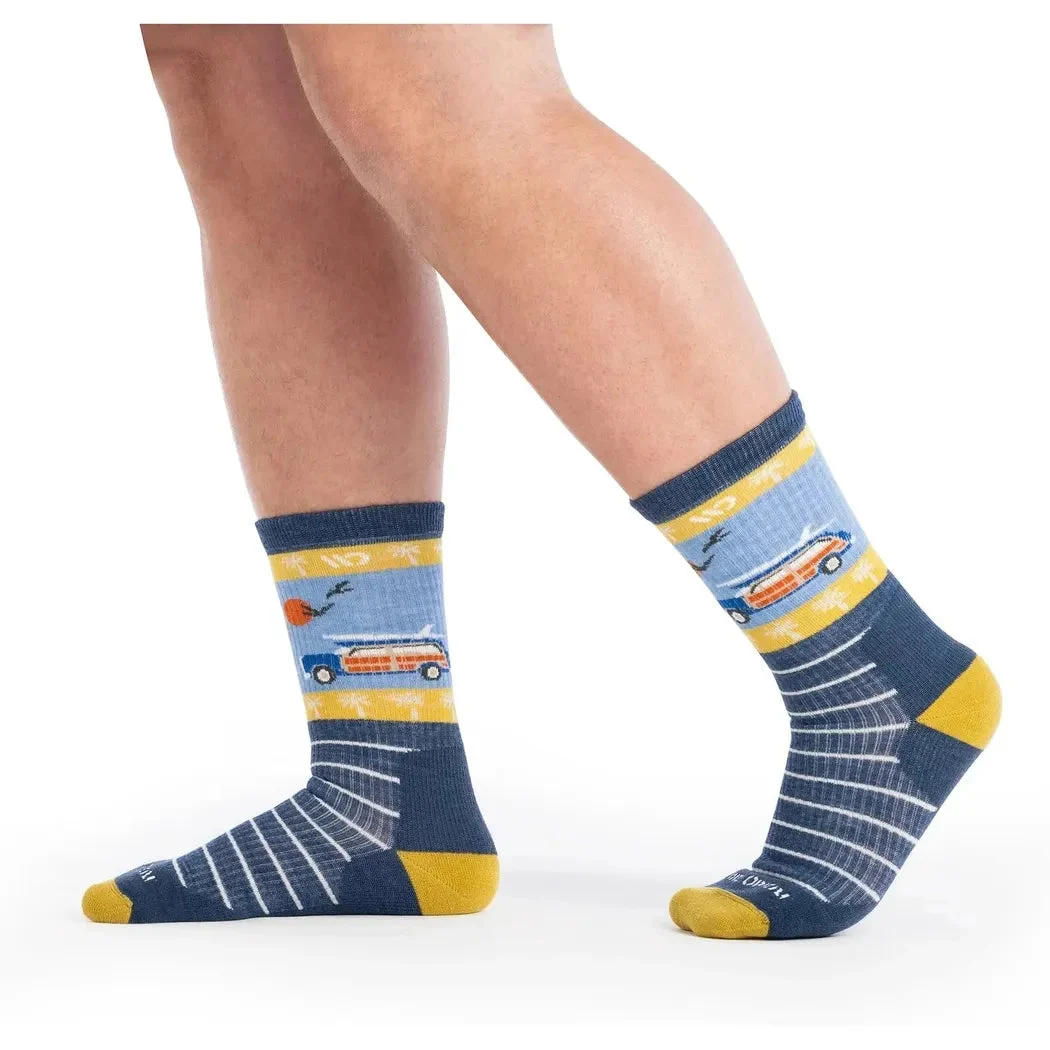Wide Open Men's Way Black Midweight Crew Sock
