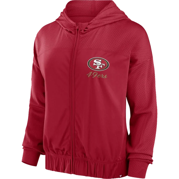 Women's 49ers Script Lock Full-Zip Hood