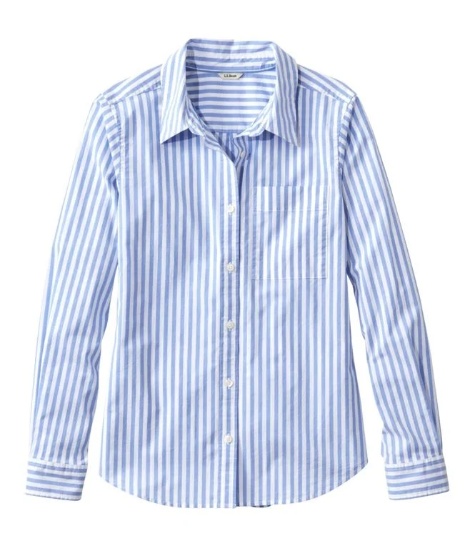 Women's Essential Cotton Poplin Shirt, Long-Sleeve