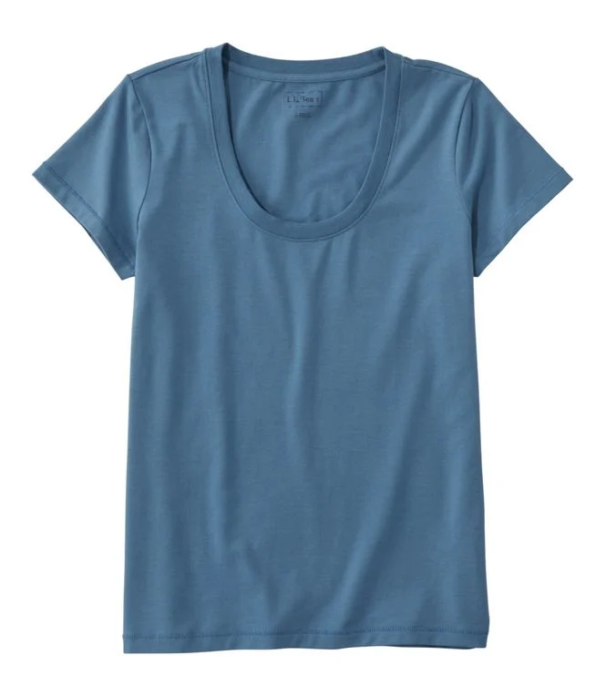 Women's Soft Stretch Supima Tee, Scoopneck Short-Sleeve