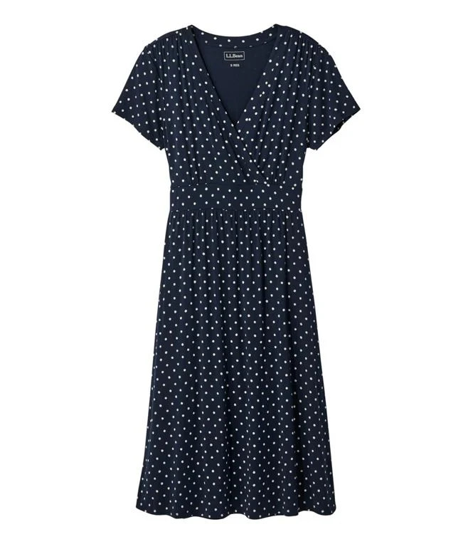 Women's Summer Knit Dress, Short-Sleeve Print
