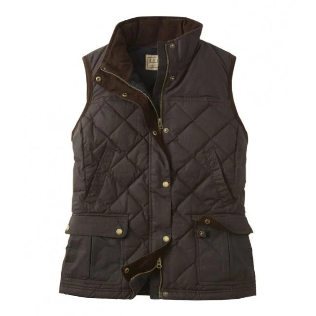 Womens Beans Upcountry Waxed Cotton Down Vest Regular