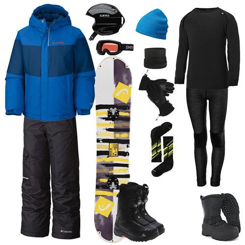 The Works Package w/ Bibs - Boy's Snowboard