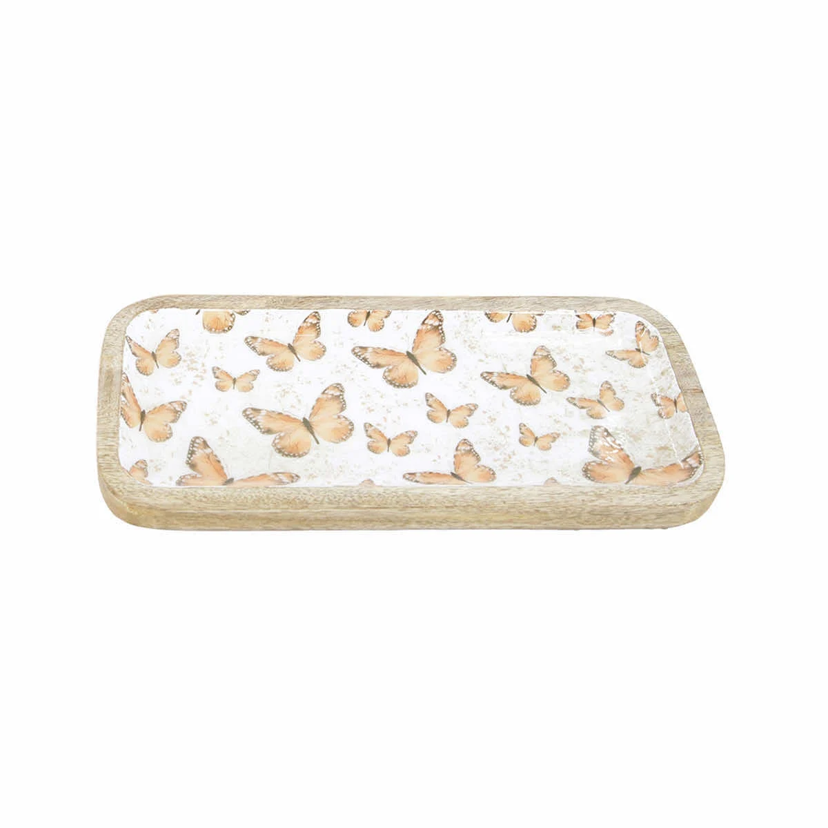 WT Collection Butterfly Enamel Oval Tray