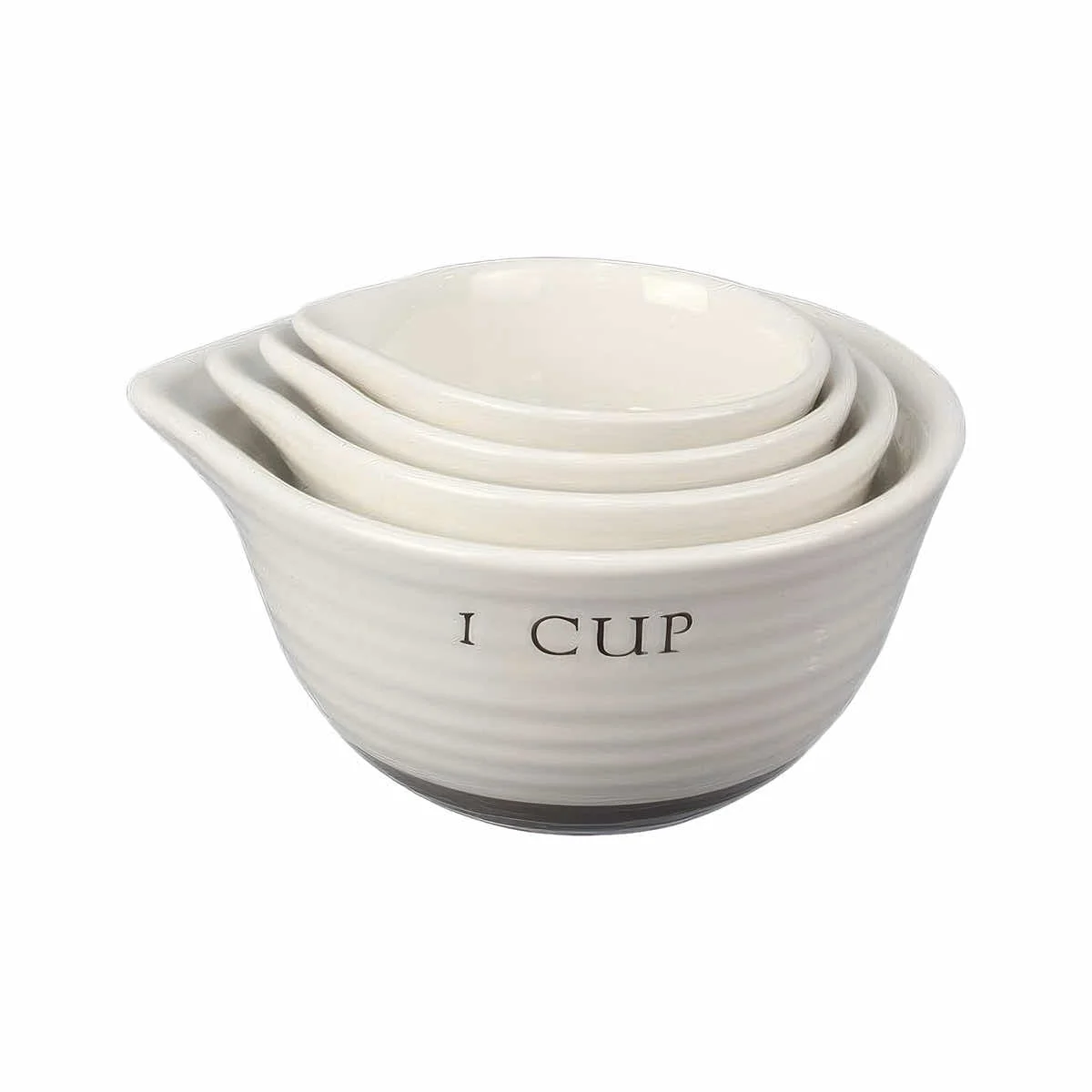 Youngs Inc Ceramic Measuring Cups - 4 Piece