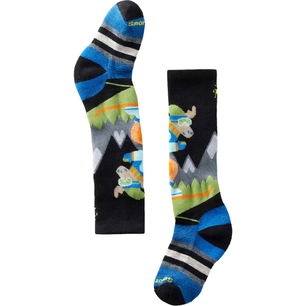 Youth Wintersport Full Cushion Mountain Moose Pattern Over The Calf So